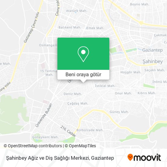 Şahinbey Ağiz ve Diş Sağlığı Merkezi harita