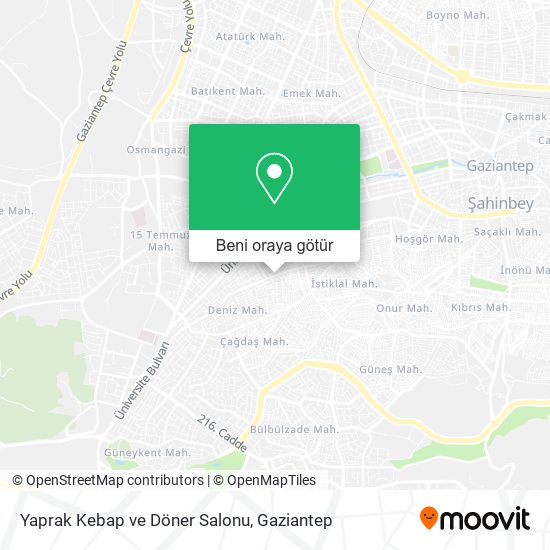 Yaprak Kebap ve Döner Salonu harita