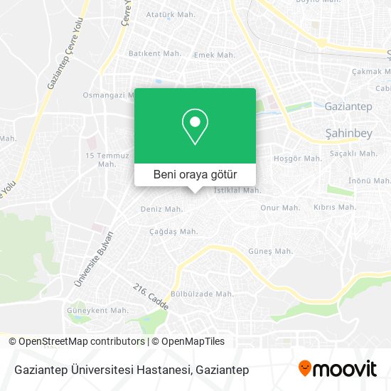 Gaziantep Üniversitesi Hastanesi harita