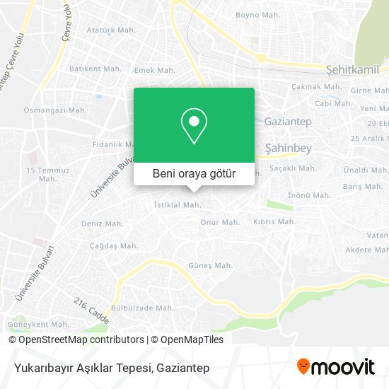 Yukarıbayır Aşıklar Tepesi harita