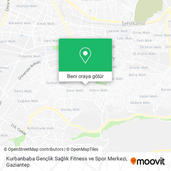 Kurbanbaba Gençlik Sağlık Fitness ve Spor Merkezi harita