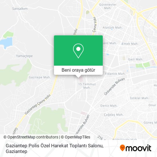 Gaziantep Polis Özel Harekat Toplantı Salonu harita