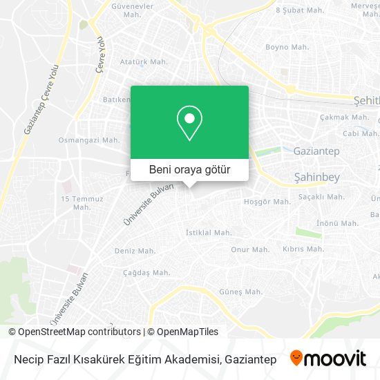 Necip Fazıl Kısakürek Eğitim Akademisi harita