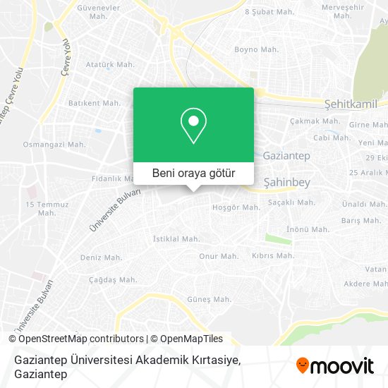 Gaziantep Üniversitesi Akademik Kırtasiye harita