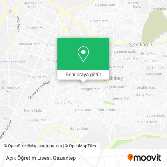Açik Öğretim Lisesi harita