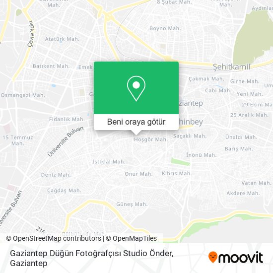 Gaziantep Düğün Fotoğrafçısı Studio Önder harita
