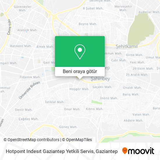 Hotpoınt Indesıt Gaziantep Yetkili Servis harita