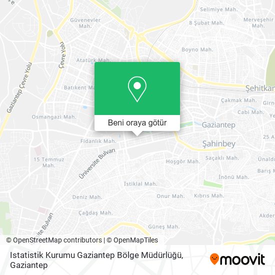 Istatistik Kurumu Gaziantep Bölge Müdürlüğü harita