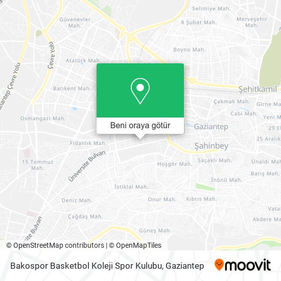 Bakospor Basketbol Koleji Spor Kulubu harita