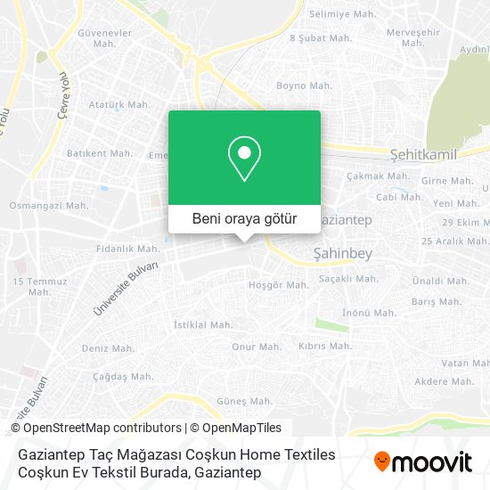 Gaziantep Taç Mağazası Coşkun Home Textiles Coşkun Ev Tekstil Burada harita