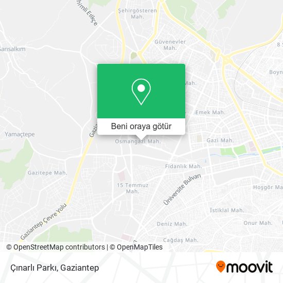 Çınarlı Parkı harita