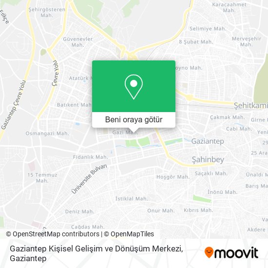 Gaziantep Kişisel Gelişim ve Dönüşüm Merkezi harita