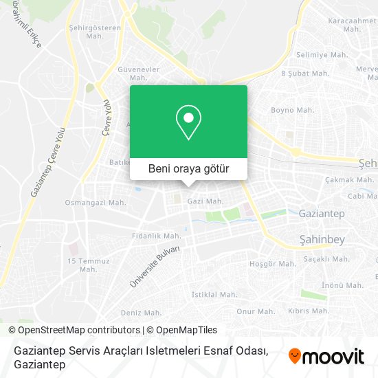 Gaziantep Servis Araçları Isletmeleri Esnaf Odası harita