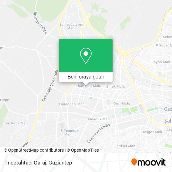 Incetahtaci Garaj harita