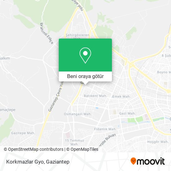 Korkmazlar Gyo harita