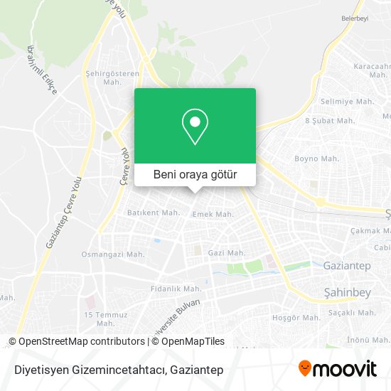 Diyetisyen Gizemincetahtacı harita