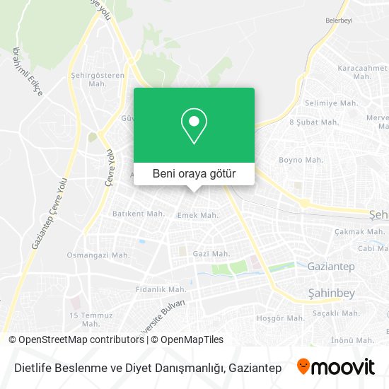 Dietlife Beslenme ve Diyet Danışmanlığı harita