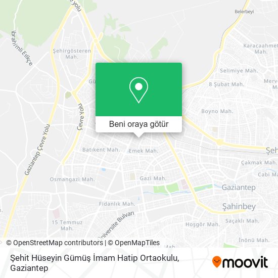 Şehit Hüseyin Gümüş İmam Hatip Ortaokulu harita