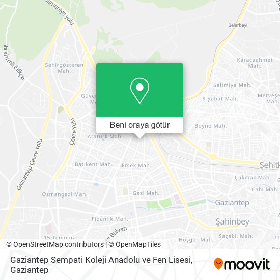 Gaziantep Sempati Koleji Anadolu ve Fen Lisesi harita