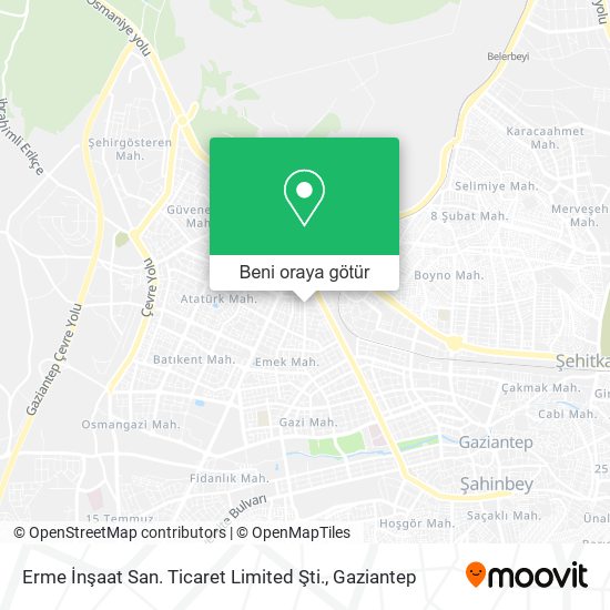 Erme İnşaat San. Ticaret Limited Şti. harita