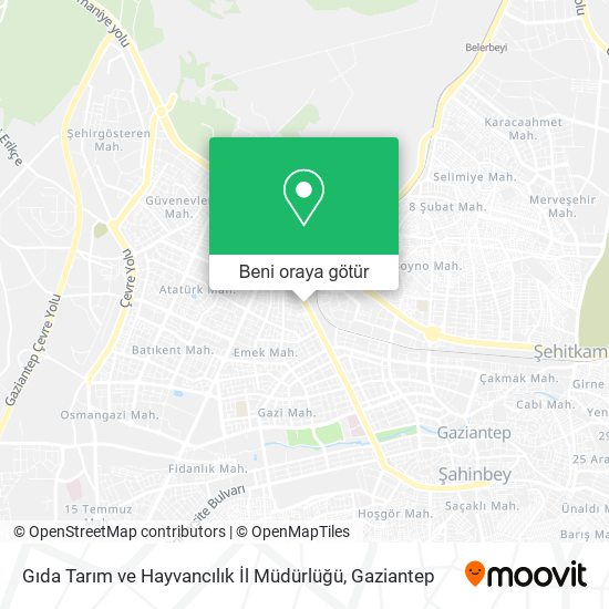 Gıda Tarım ve Hayvancılık İl Müdürlüğü harita