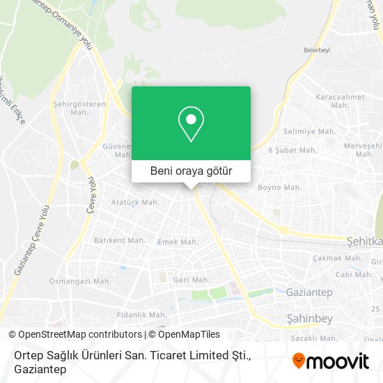 Ortep Sağlık Ürünleri San. Ticaret Limited Şti. harita
