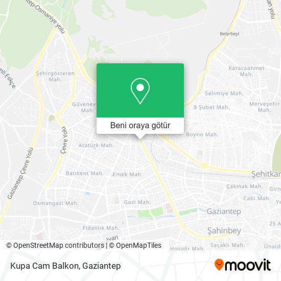 Kupa Cam Balkon harita