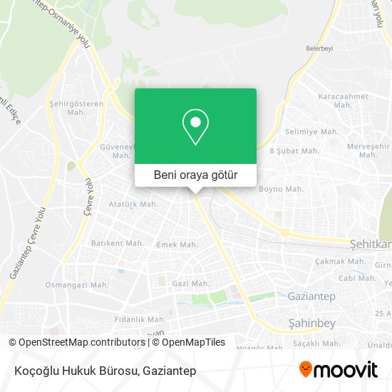 Koçoğlu Hukuk Bürosu harita