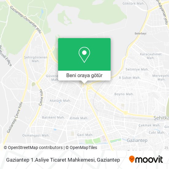 Gaziantep 1.Asliye Ticaret Mahkemesi harita