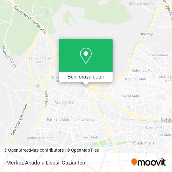 Merkez Anadolu Lisesi harita
