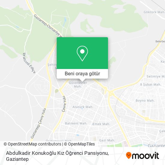 Abdulkadir Konukoğlu Kız Öğrenci Pansiyonu harita