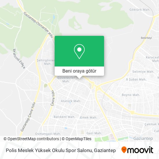 Polis Meslek Yüksek Okulu Spor Salonu harita