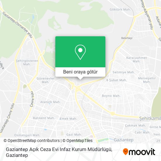 Gaziantep Açık Ceza Evi Infaz Kurum Müdürlügü harita