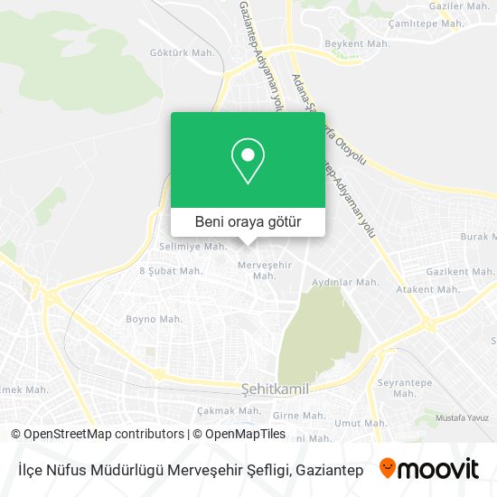 İlçe Nüfus Müdürlügü Merveşehir Şefligi harita