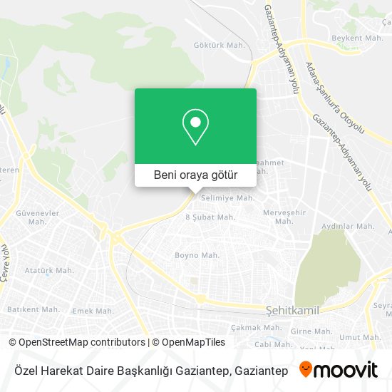 Özel Harekat Daire Başkanlığı Gaziantep harita