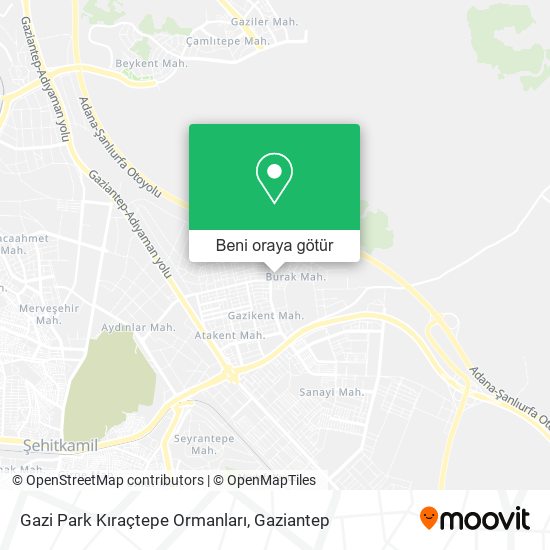 Gazi Park Kıraçtepe Ormanları harita