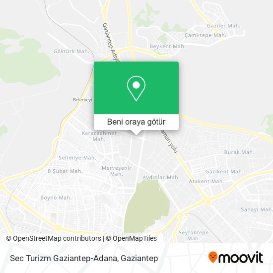 Sec Turizm Gaziantep-Adana harita