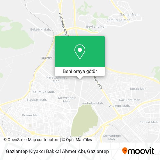 Gaziantep Kıyakcı Bakkal Ahmet Abı harita