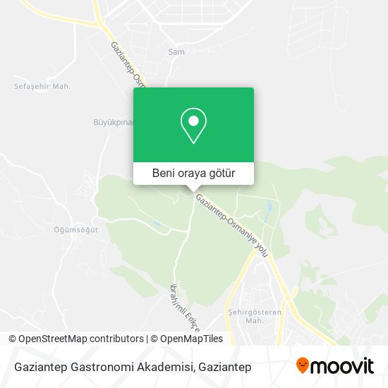 Gaziantep Gastronomi Akademisi harita