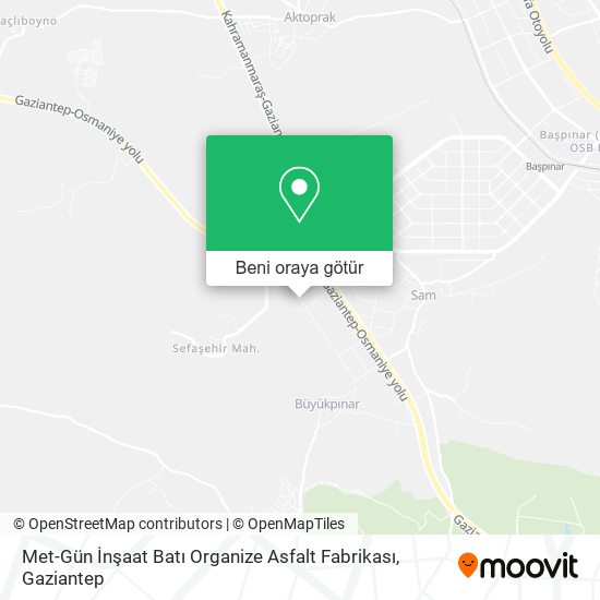 Met-Gün İnşaat Batı Organize Asfalt Fabrikası harita
