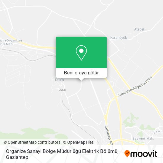 Organize Sanayi Bölge Müdürlüğü Elektrik Bölümü harita