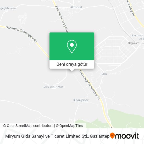 Miryum Gıda Sanayi ve Ticaret Limited Şti. harita