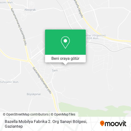 Bazella Mobilya Fabrika 2. Org Sanayi Bölgesi harita