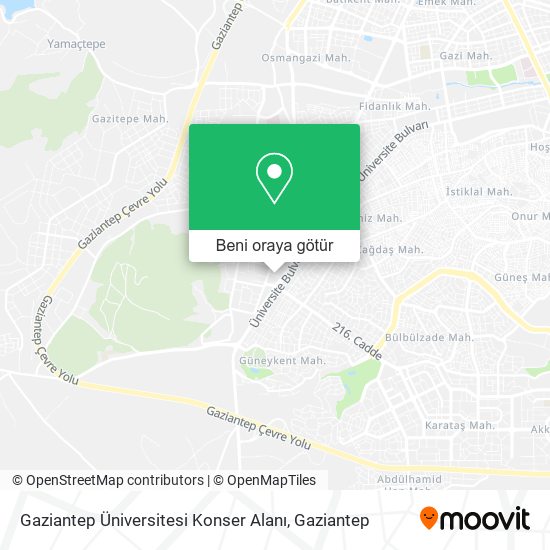 Gaziantep Üniversitesi Konser Alanı harita