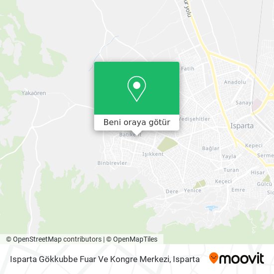 Isparta Gökkubbe Fuar Ve Kongre Merkezi harita