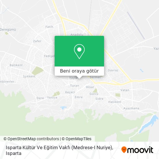 Isparta Kültür Ve Eğitim Vakfı (Medrese-I Nuriye) harita