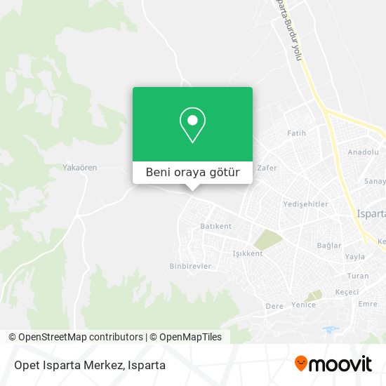 Opet Isparta Merkez harita