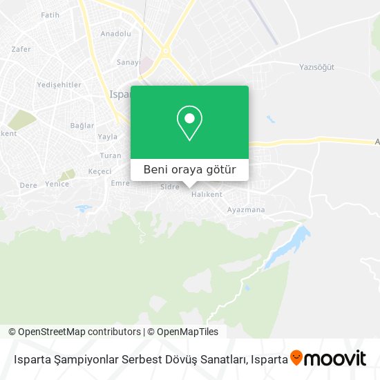Isparta Şampiyonlar Serbest Dövüş Sanatları harita