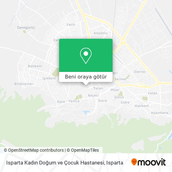 Isparta Kadın Doğum ve Çocuk Hastanesi harita