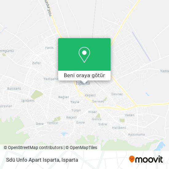 Sdü Unfo Apart Isparta harita